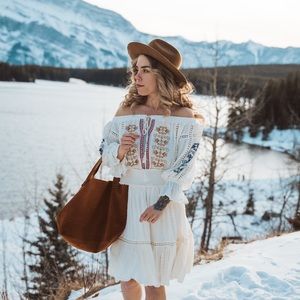 Bohemian dress with embroidery